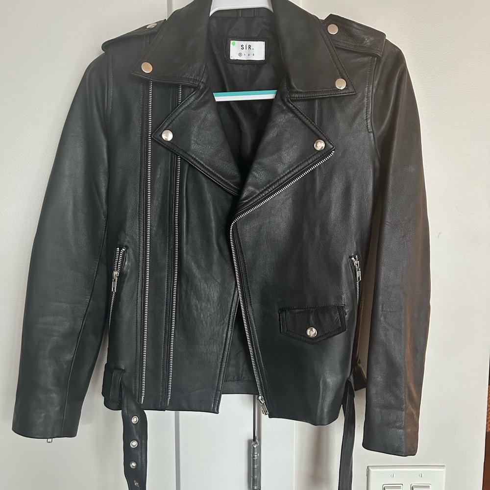 SIR the label Black Leather Jacket